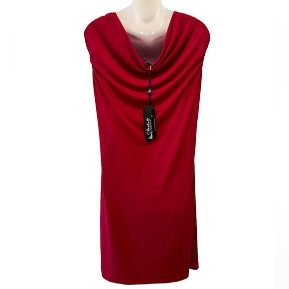 Red Midi Cowl Neck Sexy Red Charlie Tummy Control Semi Formal Dress XL - NWT - Picture 4 of 7